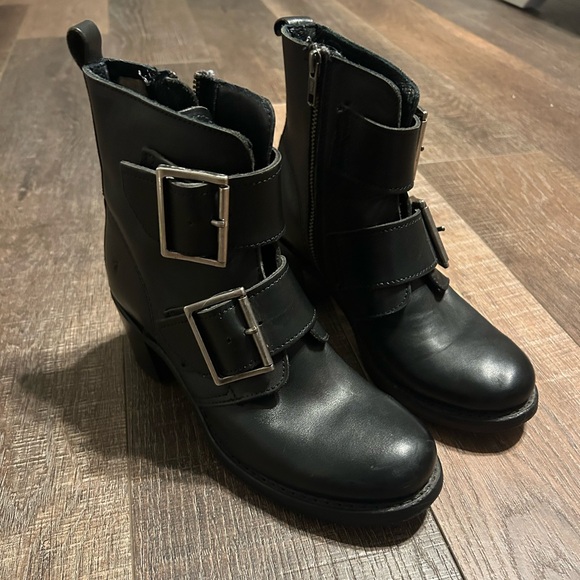 Frye Heeled Boots with Buckle Detail - Picture 7 of 9